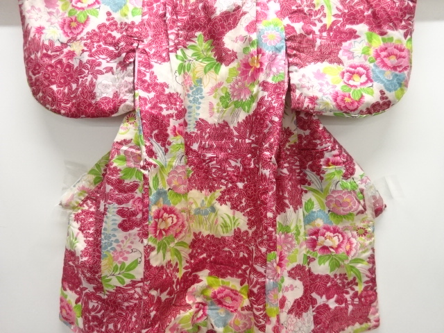 JAPANESE KIMONO / ANTIQUE KIMONO / SILK / FLOWER
